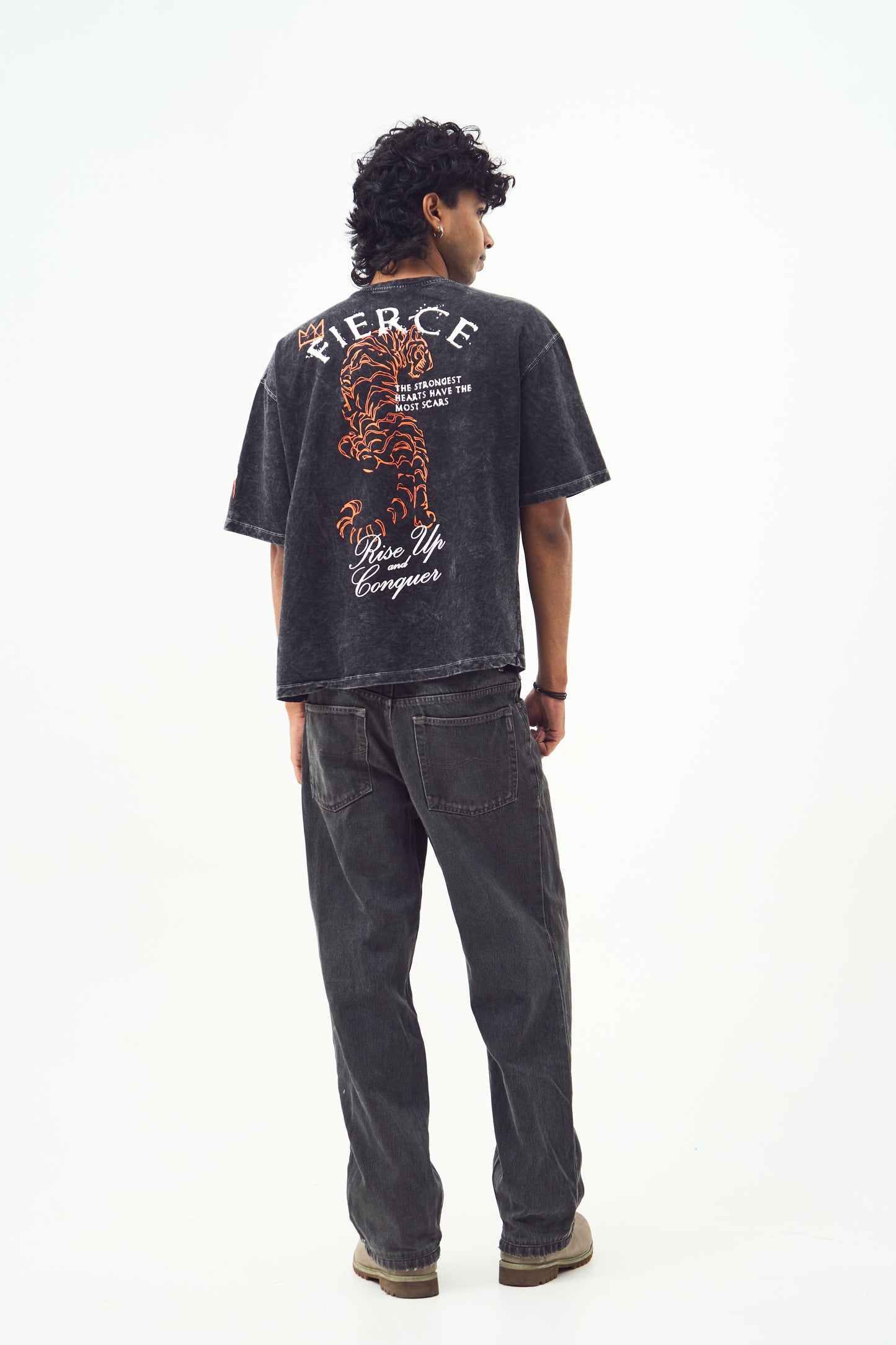 FIERCE TIGER | ACID WASH TSHIRT | REGULAR FIT