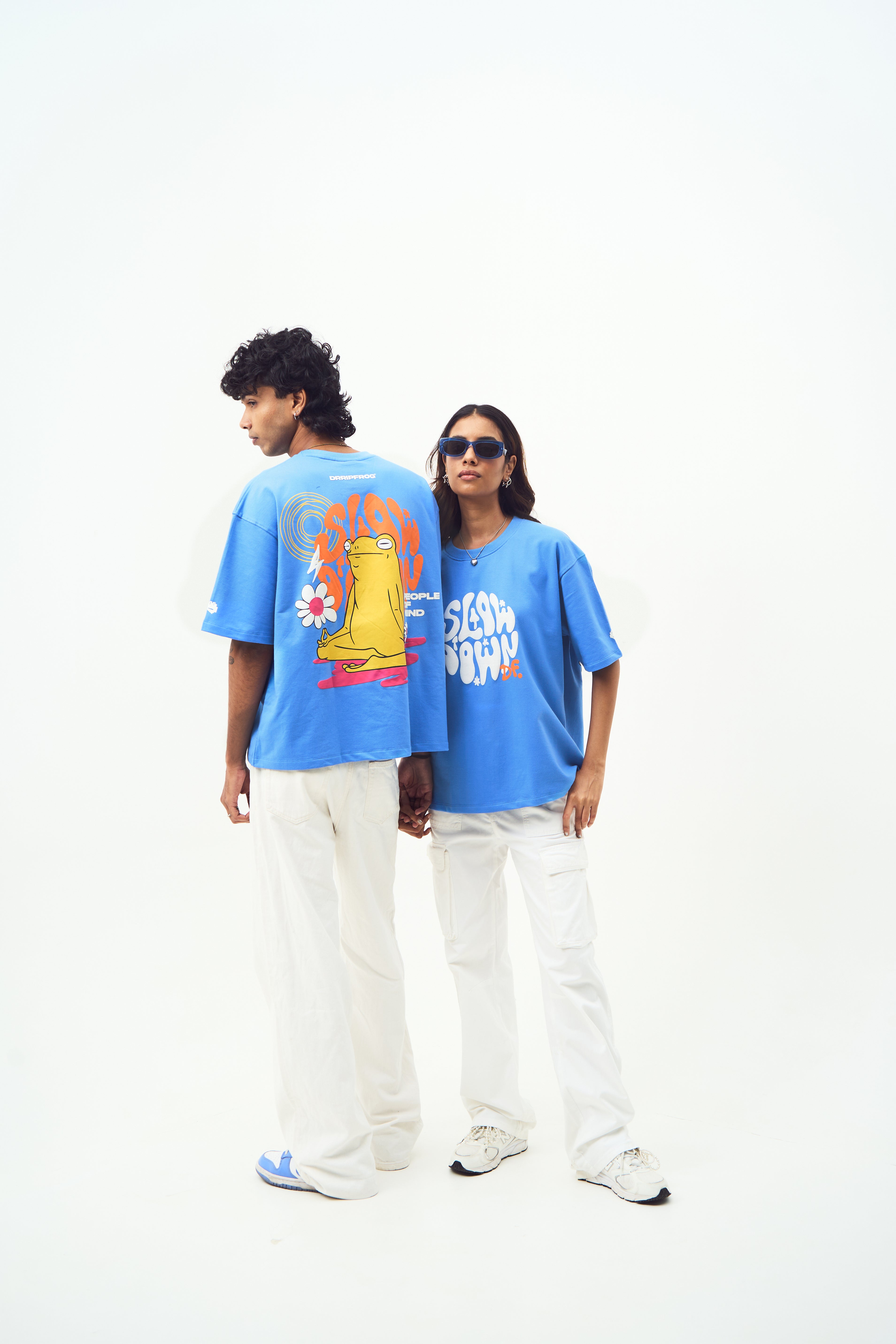SLOW DOWN BLUE TSHIRT | BOX FIT