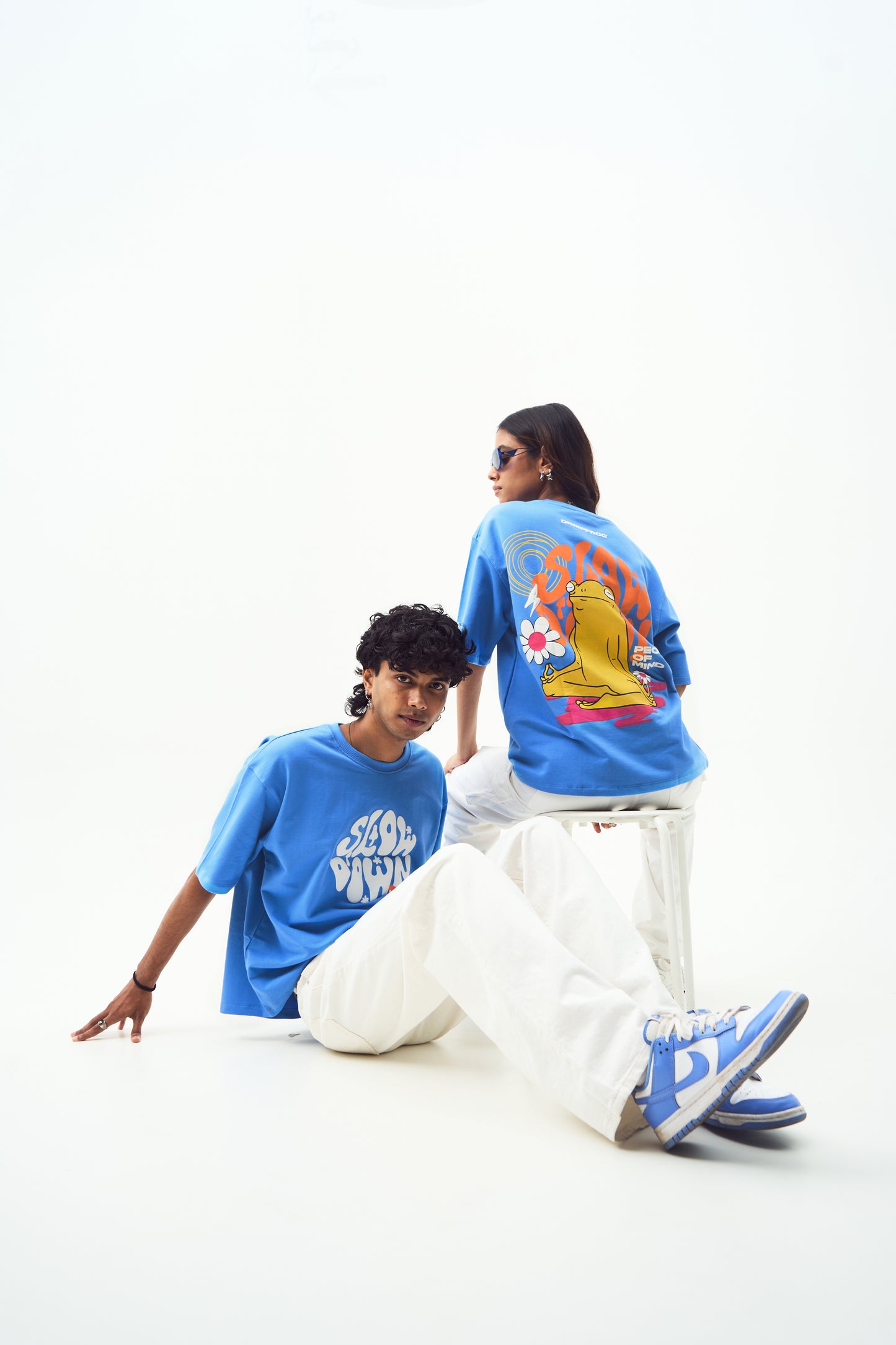 SLOW DOWN BLUE TSHIRT | BOX FIT