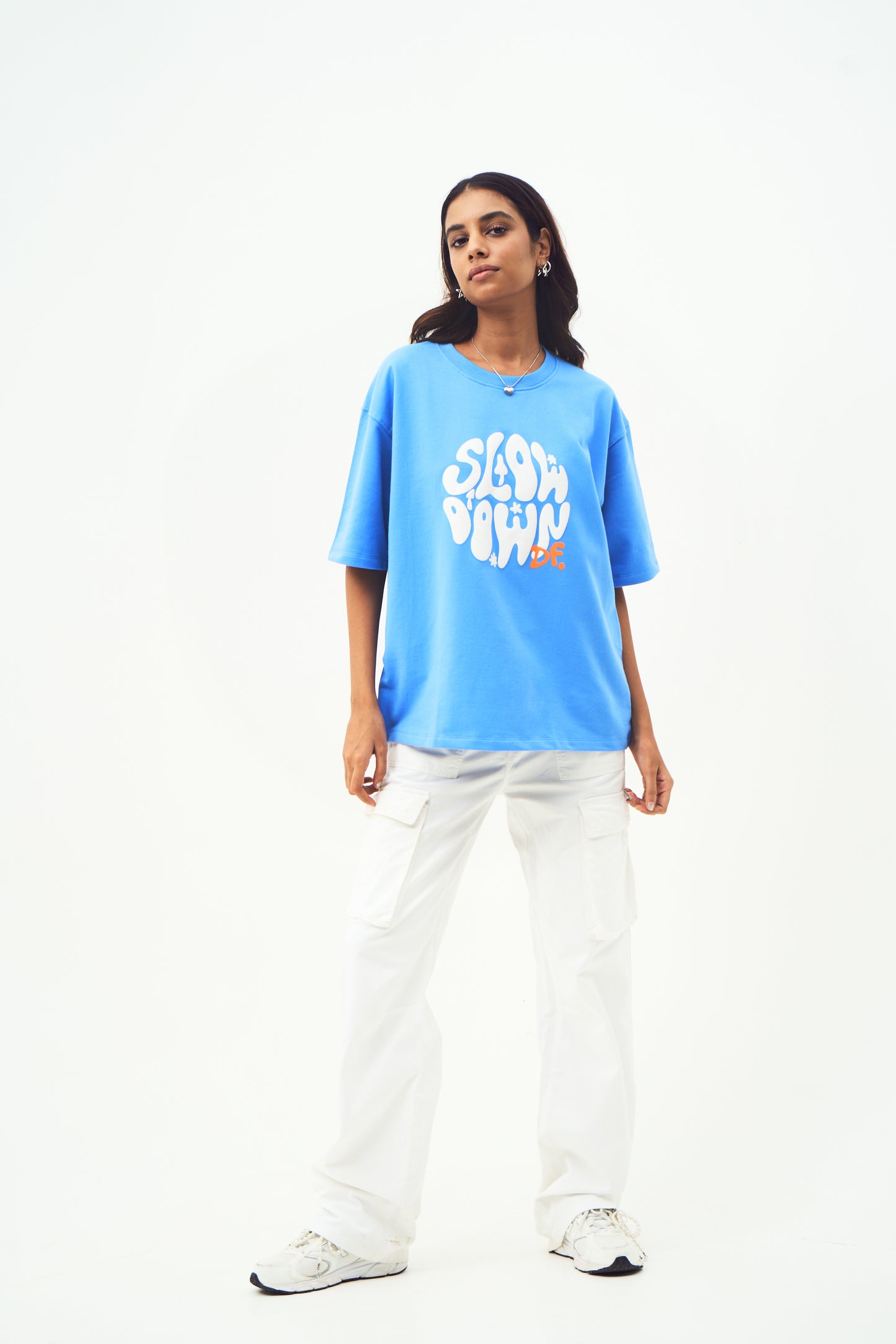 SLOW DOWN BLUE TSHIRT | BOX FIT