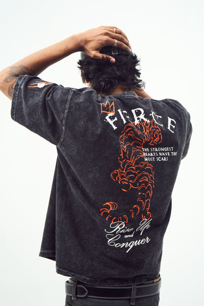 FIERCE TIGER | ACID WASH TSHIRT | REGULAR FIT