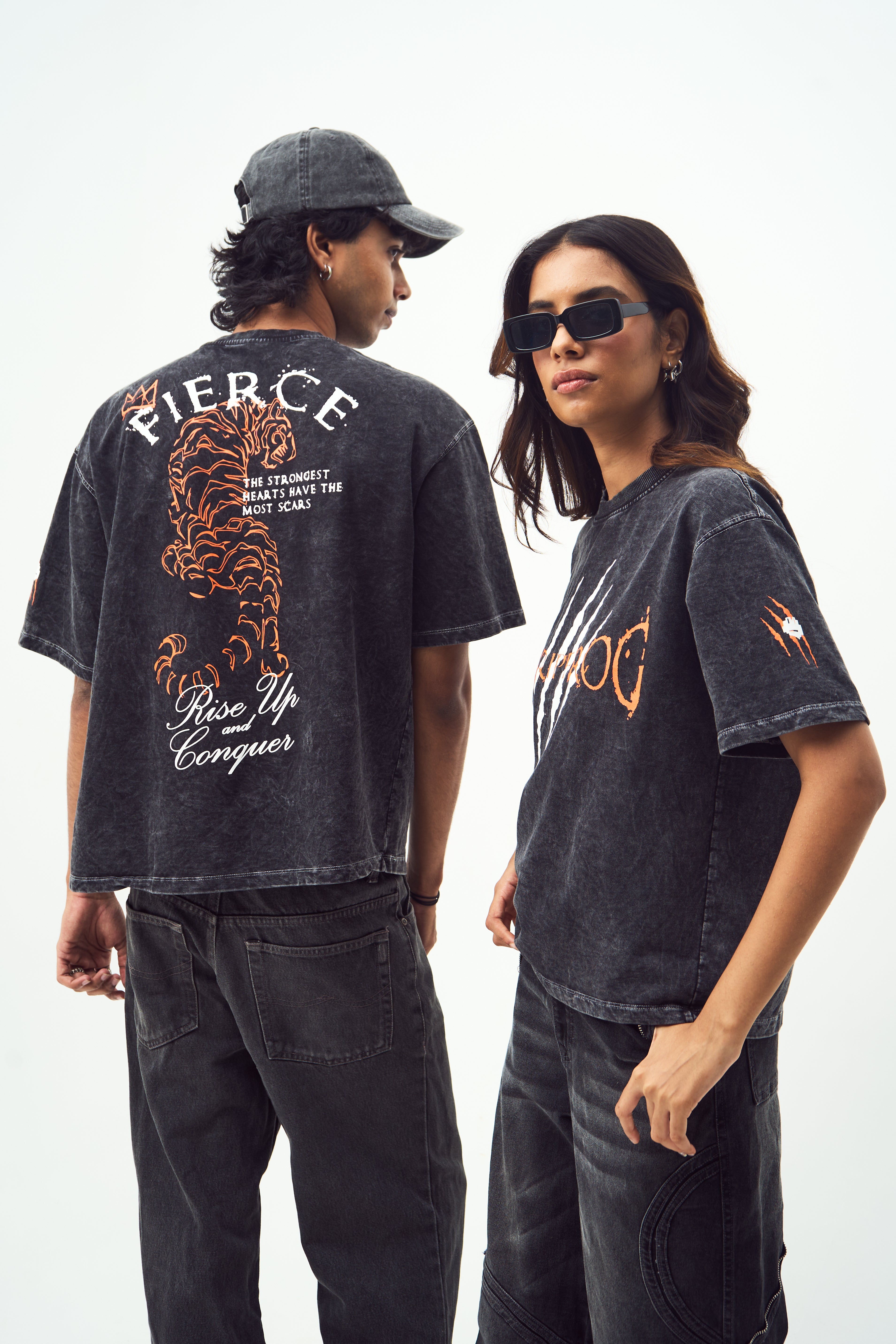 FIERCE TIGER | ACID WASH TSHIRT | REGULAR FIT