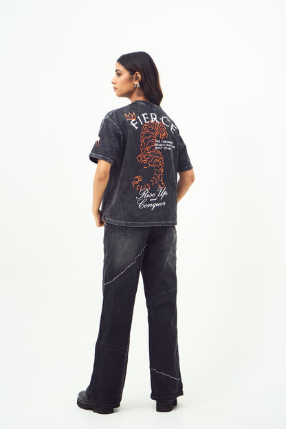 FIERCE TIGER | ACID WASH TSHIRT | REGULAR FIT